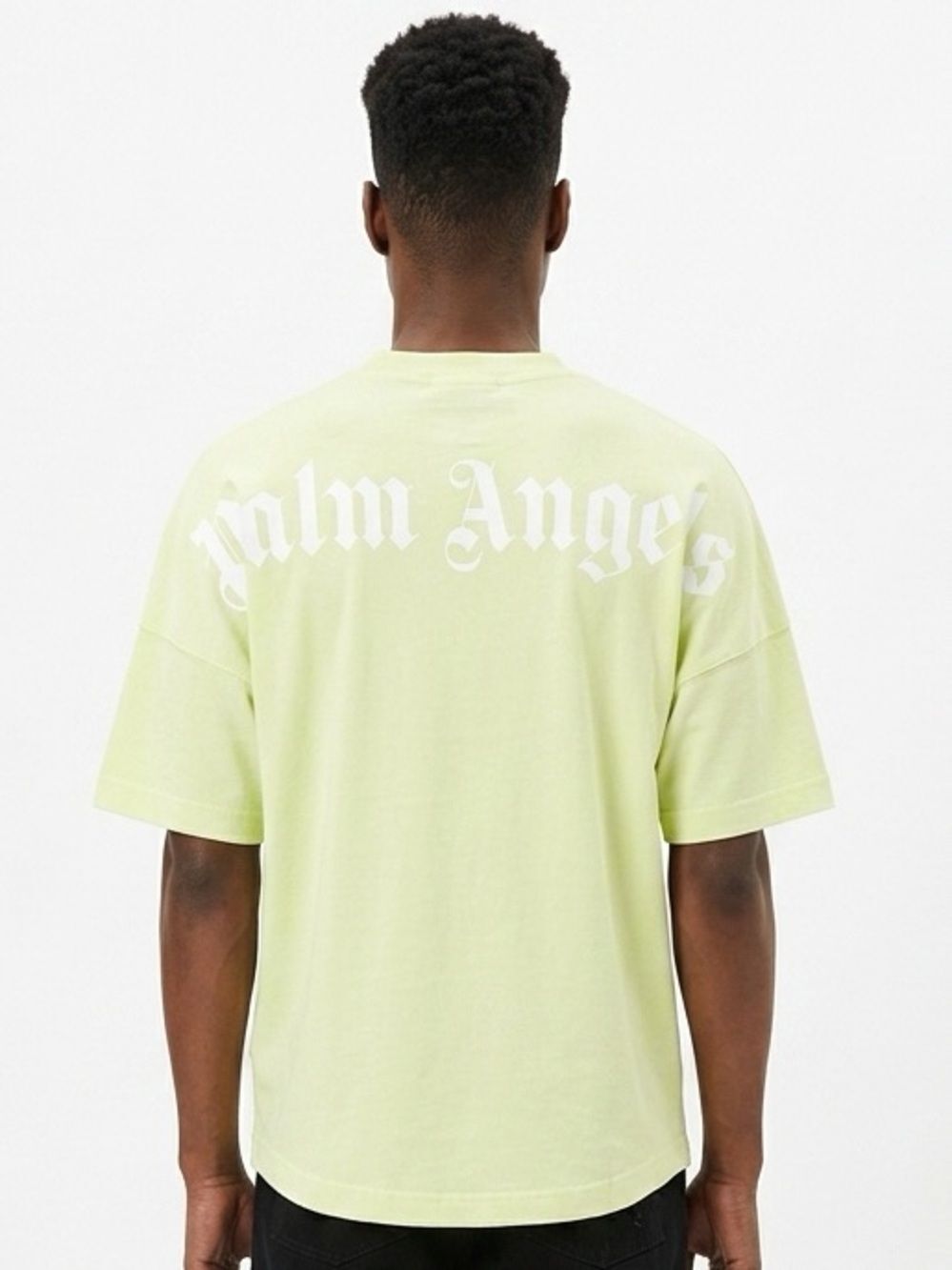 PALM ANGELS | NEW GD Classic Over Tee Fluorescent Yellow & White Men’s Size L